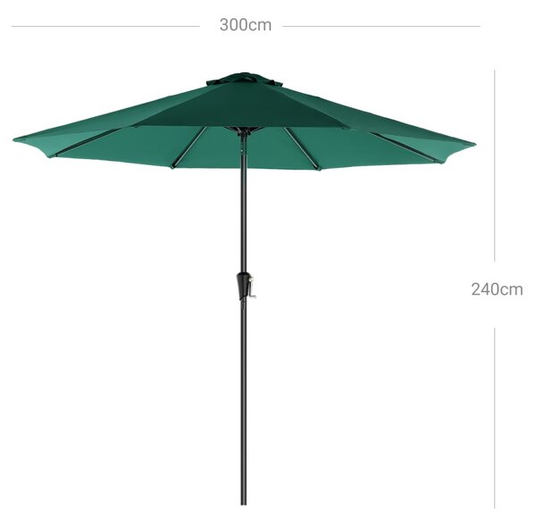 Umbrela de terasa Songmics Verde 300x300x240 cm
