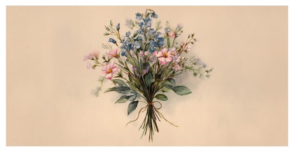 Tablou vis floral pastelat