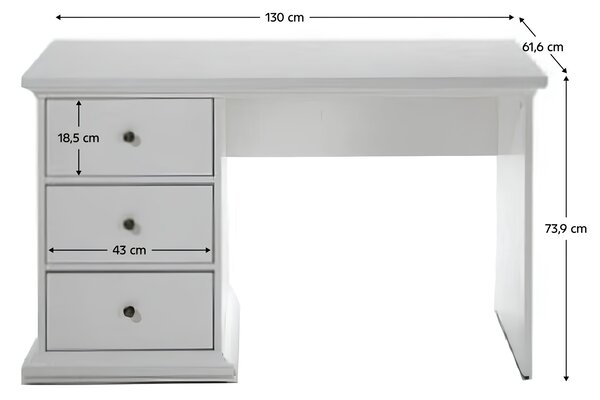 KONDELA Masă PC, albă, PARIS 77821