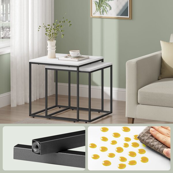 Set 2 piese mese de cafea QUADRO, albe