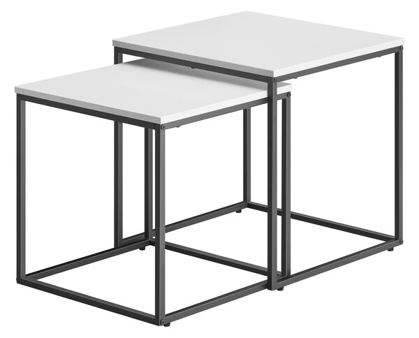 Set 2 piese mese de cafea QUADRO, albe
