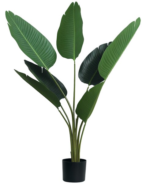 Outsunny Planta Artificiala Pasarea Paradisului Inalta 120cm, Planta Artificiala Strelitzia pentru Interior si Exterior cu Ghiveci | Aosom Romania