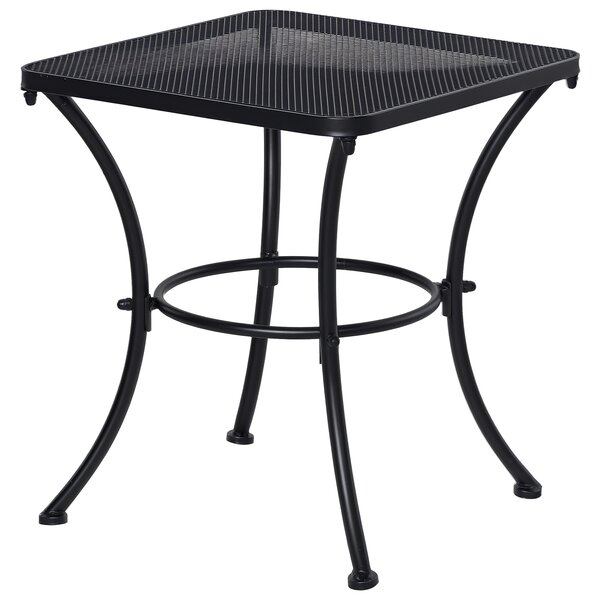 Outsunny Masuta pentru Gradina din Otel cu Blat Perforat, Masuta Patrata pentru Exterior 45x45x50 cm, Negru | AOSOM RO