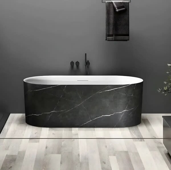 Cada Freestanding Selena 166×77cm, Acril Premium, Finisaj Negru