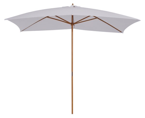 Outsunny Umbrelă de Grădină 2x3m Parasolar Impermeabil din Lemn Lacuit cu Copertină Detașabilă Alb | Aosom Romania