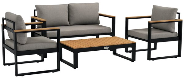 Outsunny Set din 4 piese de mobilier pentru gradina cu canapea pe | Aosom Romania
