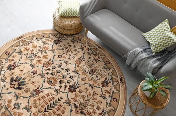 Covor lana rotund Amara light beige Selectează mărime: 133 X 133