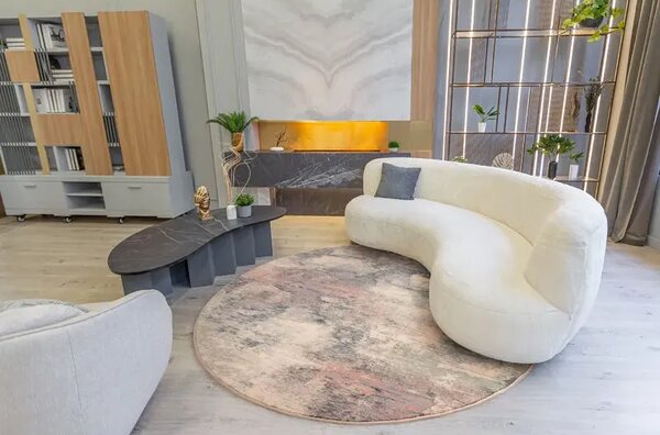 Covor lana rotund Orso alabaster Selectează mărime: 133 X 133