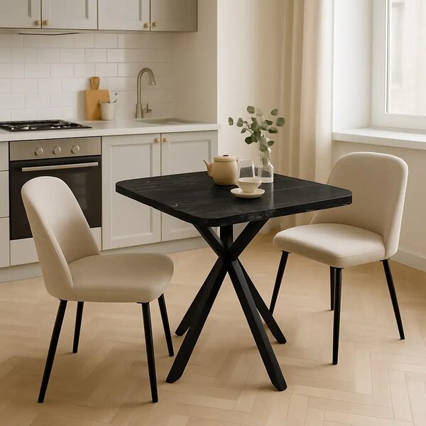 Masa bucatarie patrat texturata, Homs ,negru,70 x 70X75 cm,A0036