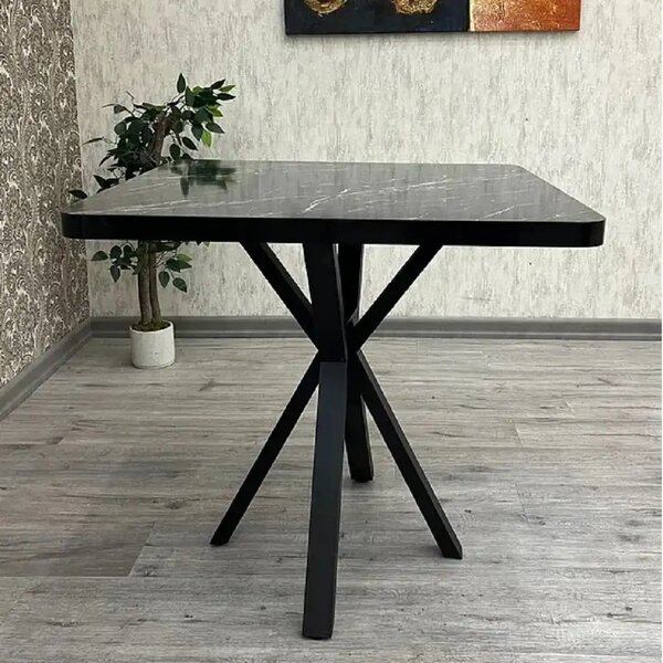Masa bucatarie patrat texturata, Homs ,negru,70 x 70X75 cm,A0036