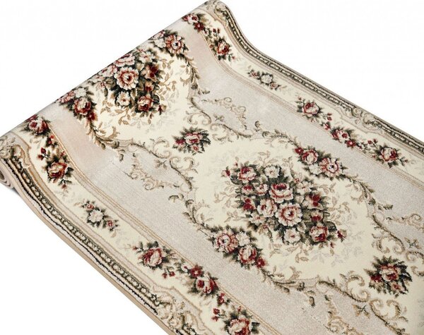 Traversa Hol, Model Clasic 574 100, Festonata Latime 120 cm, Crem 120 x 400