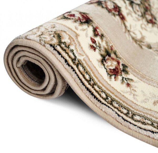 Traversa Hol, Model Clasic 574 100, Festonata Latime 120 cm, Crem 120 x 400