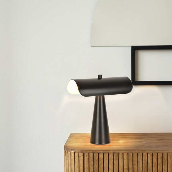 COREP Lampa de masă Billie, negru mat, 30 cm, metal, Negru, Camera de zi / sufragerie, Metal, Modern