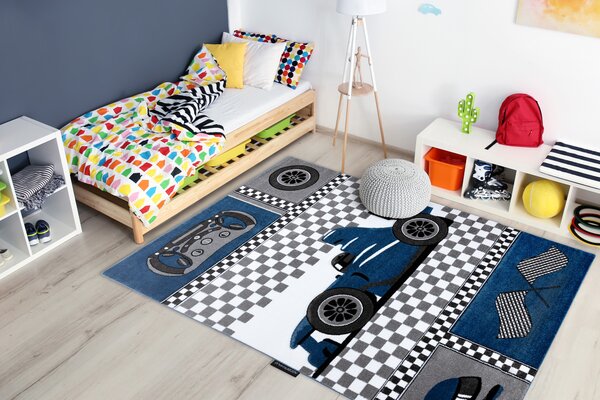 Covor PETIT RACE FORMULA 1 MAȘINĂ albastru