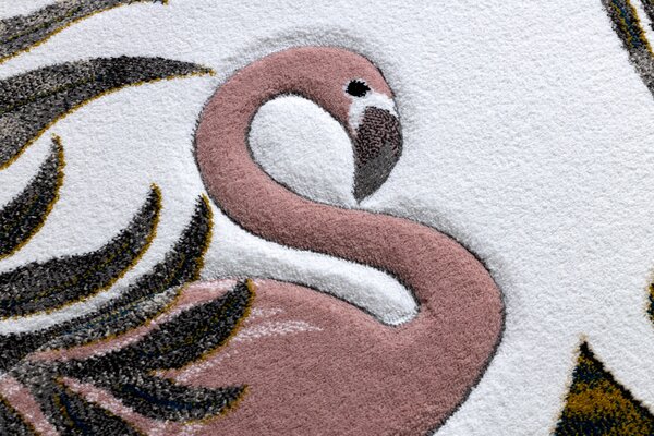 Covor PETIT GARDEN FLAMINGOS LUCRURI MONSTERA cremă