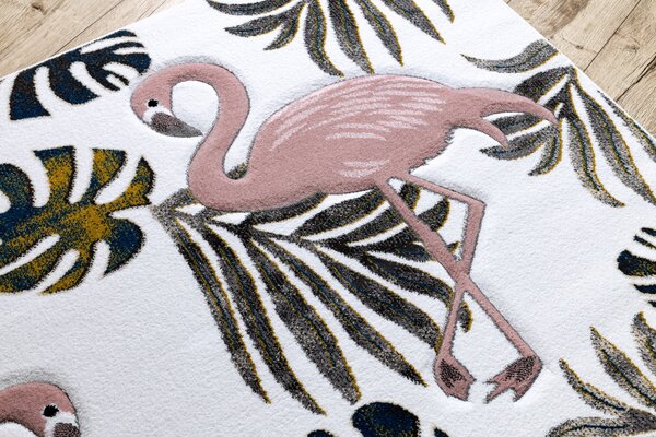 Covor PETIT GARDEN FLAMINGOS LUCRURI MONSTERA cremă