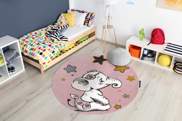 Covor PETIT ELEPHANT ELEFANT STEA cerc roz