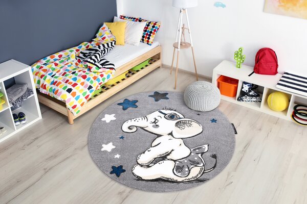 Covor PETIT ELEPHANT ELEFANT STEA cerc gri
