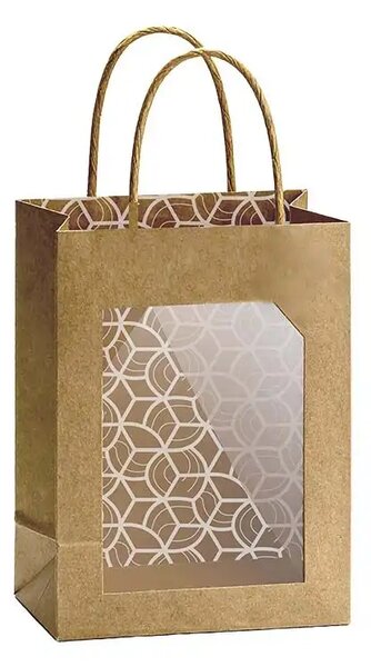 Pungi kraft fereastra 140x110x80mm SET 10 buc