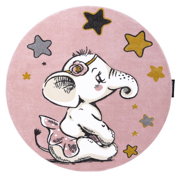 Covor PETIT ELEPHANT ELEFANT STEA cerc roz