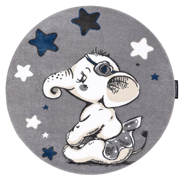 Covor PETIT ELEPHANT ELEFANT STEA cerc gri