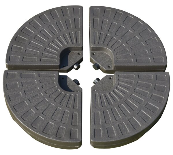 Outsunny Suport pentru Umbrela Descentralizata de Gradina cu Baza in Cruce, Set 4 Placi din HDPE 66x45x10cm