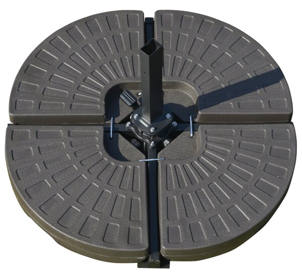Outsunny Suport pentru Umbrela Descentralizata de Gradina cu Baza in Cruce, Set 4 Placi din HDPE 66x45x10cm