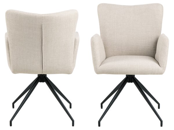 MAZZONI EXPORT SARETTA Bej (material Basel 24) - SCAUN MODERN PIVOTANT TAPIȚAT PENTRU SALON/SUFRAGERIE/BIROU LOFT