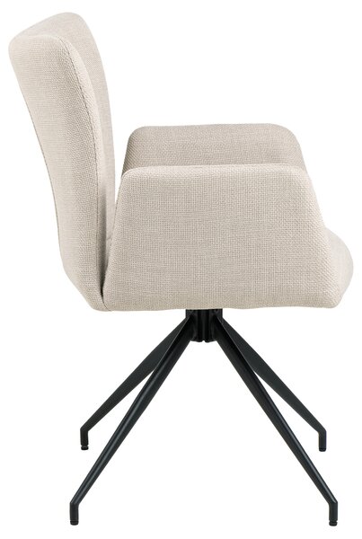 MAZZONI EXPORT SARETTA Bej (material Basel 24) - SCAUN MODERN PIVOTANT TAPIȚAT PENTRU SALON/SUFRAGERIE/BIROU LOFT