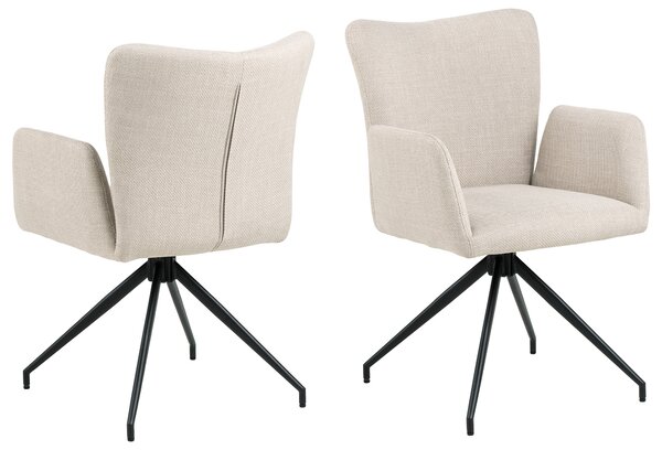 MAZZONI EXPORT SARETTA Bej (material Basel 24) - SCAUN MODERN PIVOTANT TAPIȚAT PENTRU SALON/SUFRAGERIE/BIROU LOFT