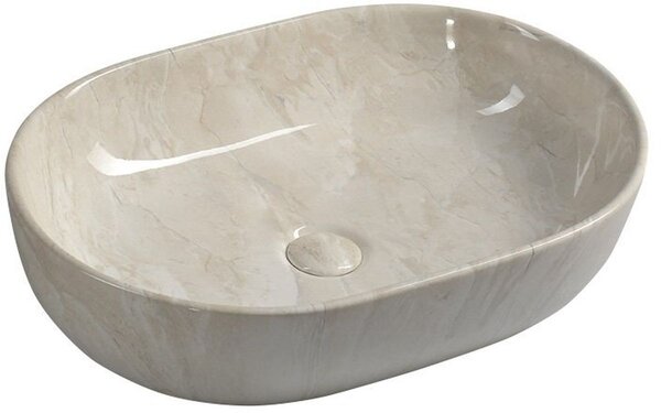 Sapho Dalma lavoar 59x42 cm ovale de blat maro/bej luciu MM427