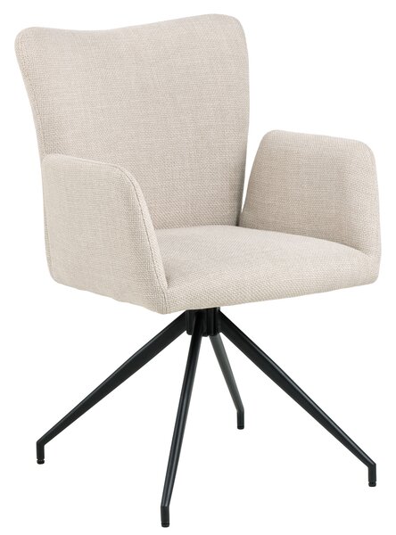 MAZZONI EXPORT SARETTA Bej (material Basel 24) - SCAUN MODERN PIVOTANT TAPIȚAT PENTRU SALON/SUFRAGERIE/BIROU LOFT