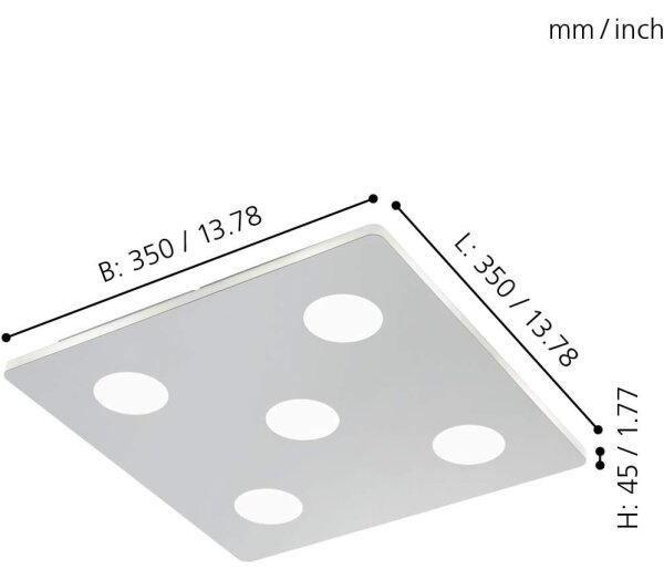 Eglo 96939 - Plafonieră LED CABUS 5xLED/4,5W/230V