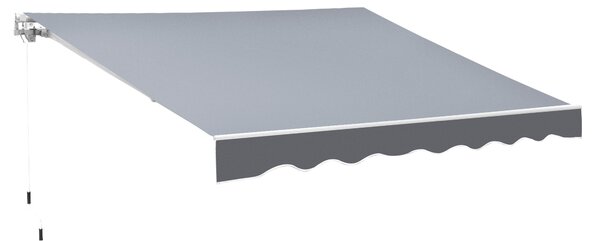 Outsunny Copertină de Soare Retractabilă Manual din Aluminiu și Țesătură Poliester, 2,5x2 m, Gri | Aosom Romania