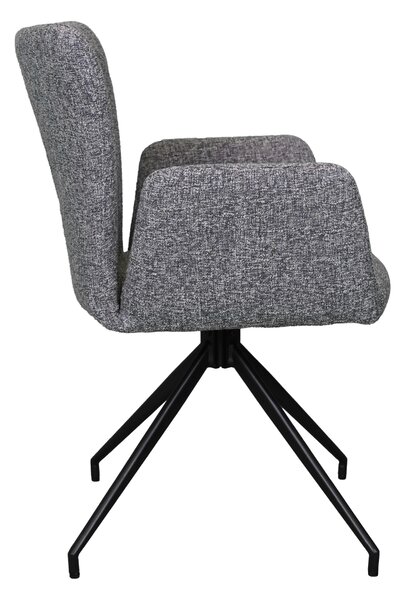 MAZZONI EXPORT SARETTA Gri albăstrui (material Java 48) - SCAUN MODERN PIVOTANT TAPIȚAT PENTRU SALON/SUFRAGERIE/BIROU LOFT