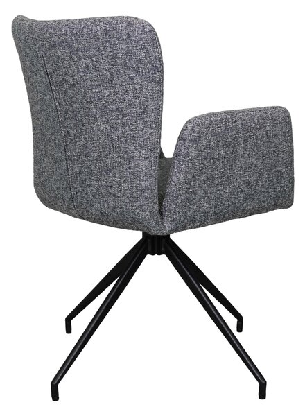 MAZZONI EXPORT SARETTA Gri albăstrui (material Java 48) - SCAUN MODERN PIVOTANT TAPIȚAT PENTRU SALON/SUFRAGERIE/BIROU LOFT