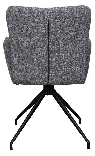 MAZZONI EXPORT SARETTA Gri albăstrui (material Java 48) - SCAUN MODERN PIVOTANT TAPIȚAT PENTRU SALON/SUFRAGERIE/BIROU LOFT