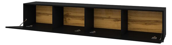 Masă TV/Dulap Avernic Typ 40 (onyx negru + Stejar wotan). Promo -17%. 1042067
