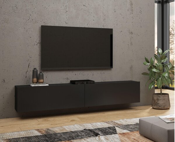 Masă TV/Dulap Avernic Typ 40 (onyx negru + Stejar wotan). Promo -17%. 1042067