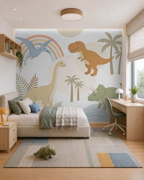 Tapet Dinozauri, Fototapet Pentru Copii, Fototapet dinozauri, w05842 : Uwalls.ro