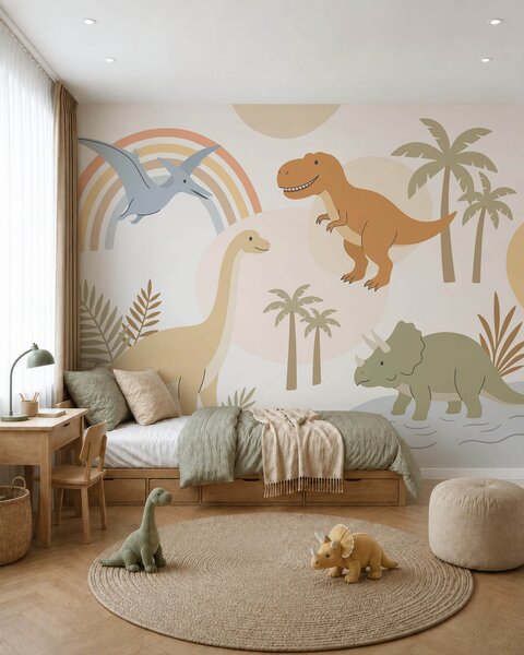 Tapet Dinozauri, Fototapet Pentru Copii, Fototapet dinozauri, w05842 : Uwalls.ro