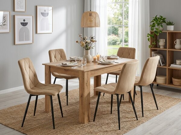 Masa de dining MADO 120x80 cm, stejar craft