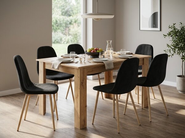 Masa de dining MADO 120x80 cm, stejar craft