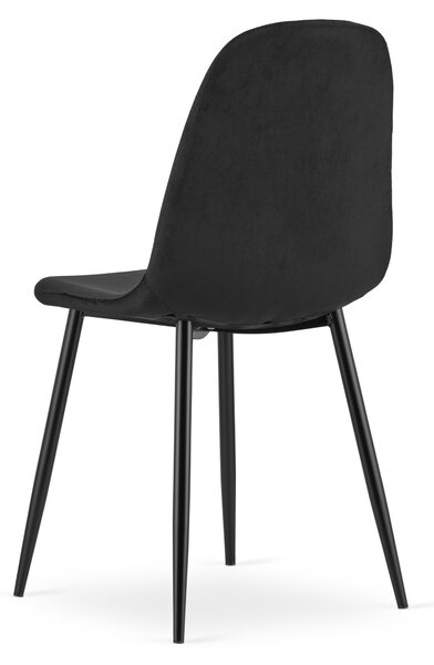 Scaun de masa PADVA VELVET cu picioare negre, negru