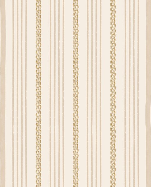 Tapet Dungi verticale de culoare bej cu un ornament împletit, Tapet geometrie, Tapet dungi, a01252 : Uwalls.ro
