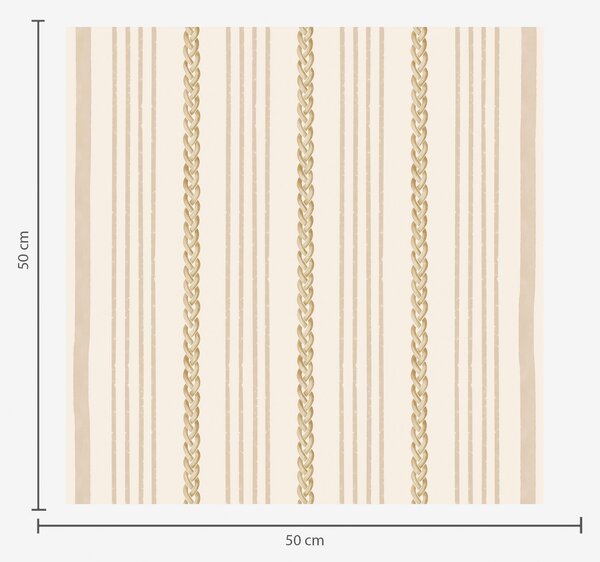 Tapet Dungi verticale de culoare bej cu un ornament împletit, Tapet geometrie, Tapet dungi, a01252 : Uwalls.ro