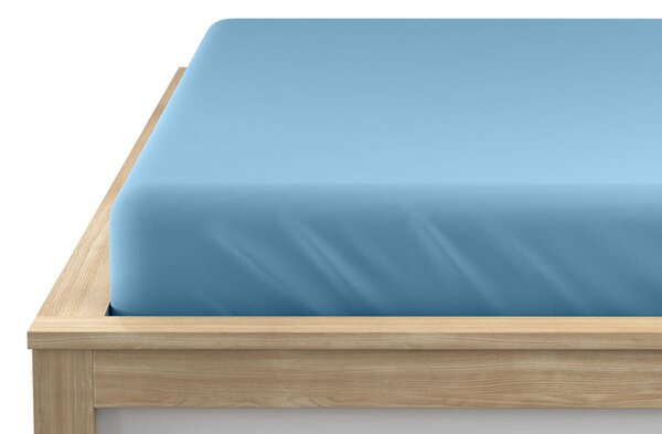 Cearsaf Jersey cu elastic 90x200 cm albastru deschis