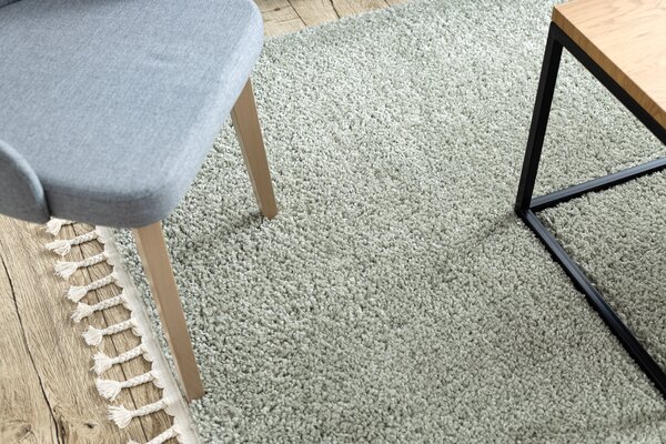Covor Berber 9000 verde Franjuri shaggy
