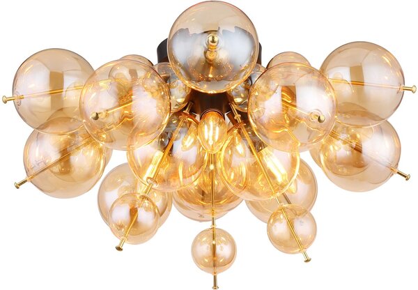 Globo Lighting Udo lampă de tavan 3x25 W negru-auriu-chihlimbar 15633DA