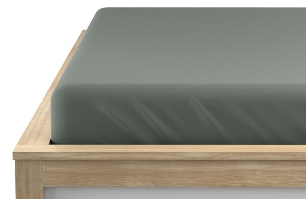 Cearsaf Jersey cu elastic 90x200 cm verde inchis